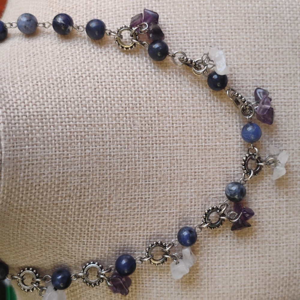 Beaded Engineering Wheel Style with genuine Stones Chocker Style Neklace